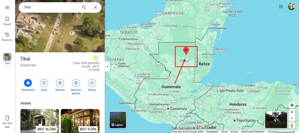 Guatmela-Tikal-road-map